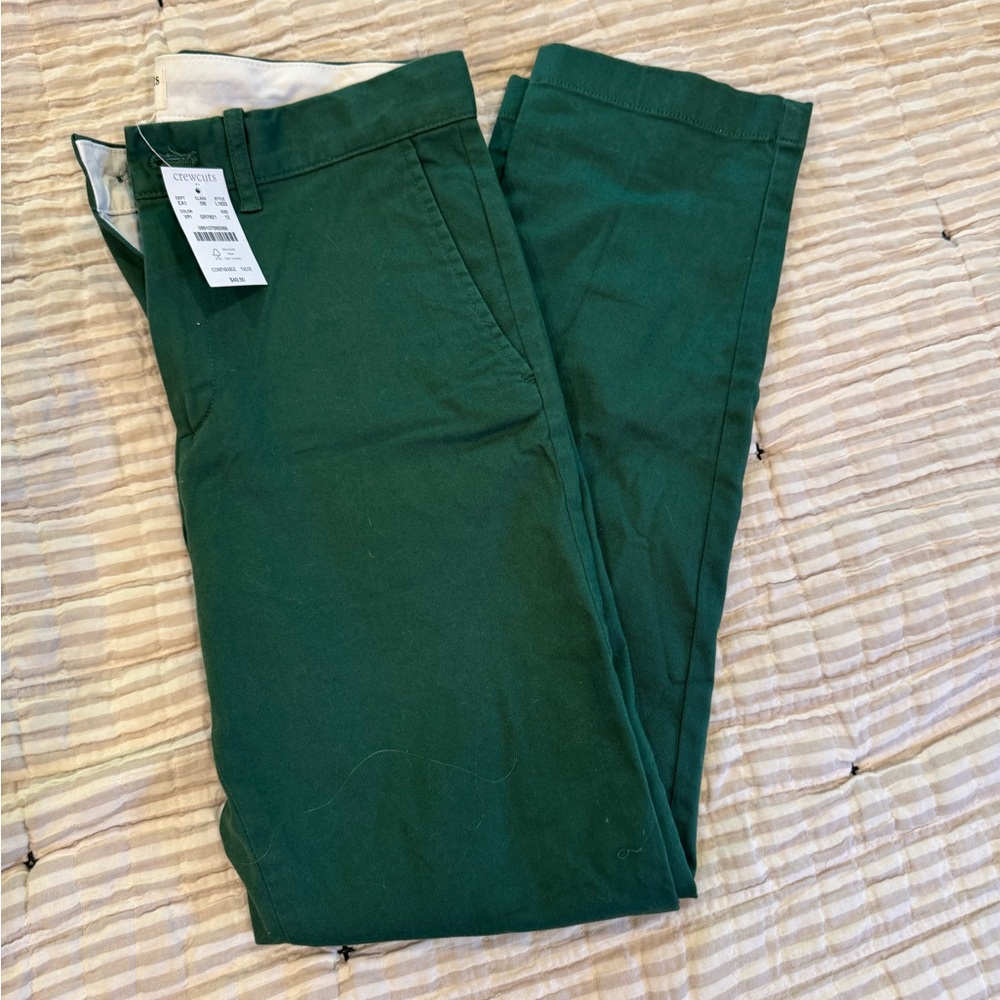 Crew cuts slim forest green pant size 12
